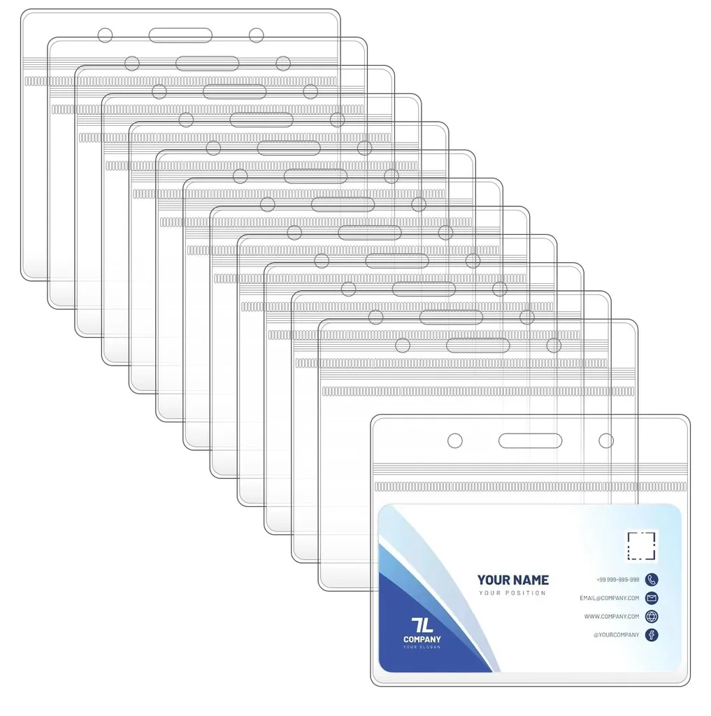 Protège-cartes d'identité Imperméables en PVC Souple - Pack de 50 Badges