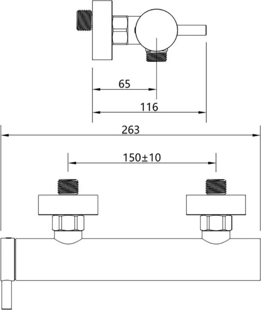 Aqvadesign Brause-Ehm. 1/2" / rund / neu / chrom - 2
