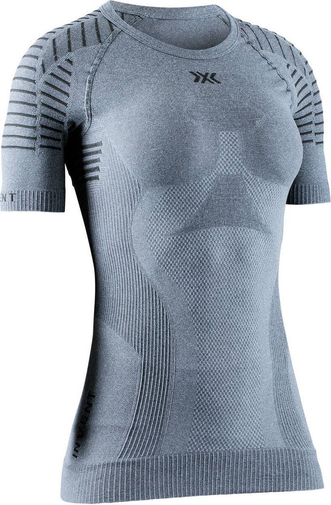X-BIONIC Invent Light kurzarm Rundhals-Funktionsshirt Damen grey melange/anthracite XS