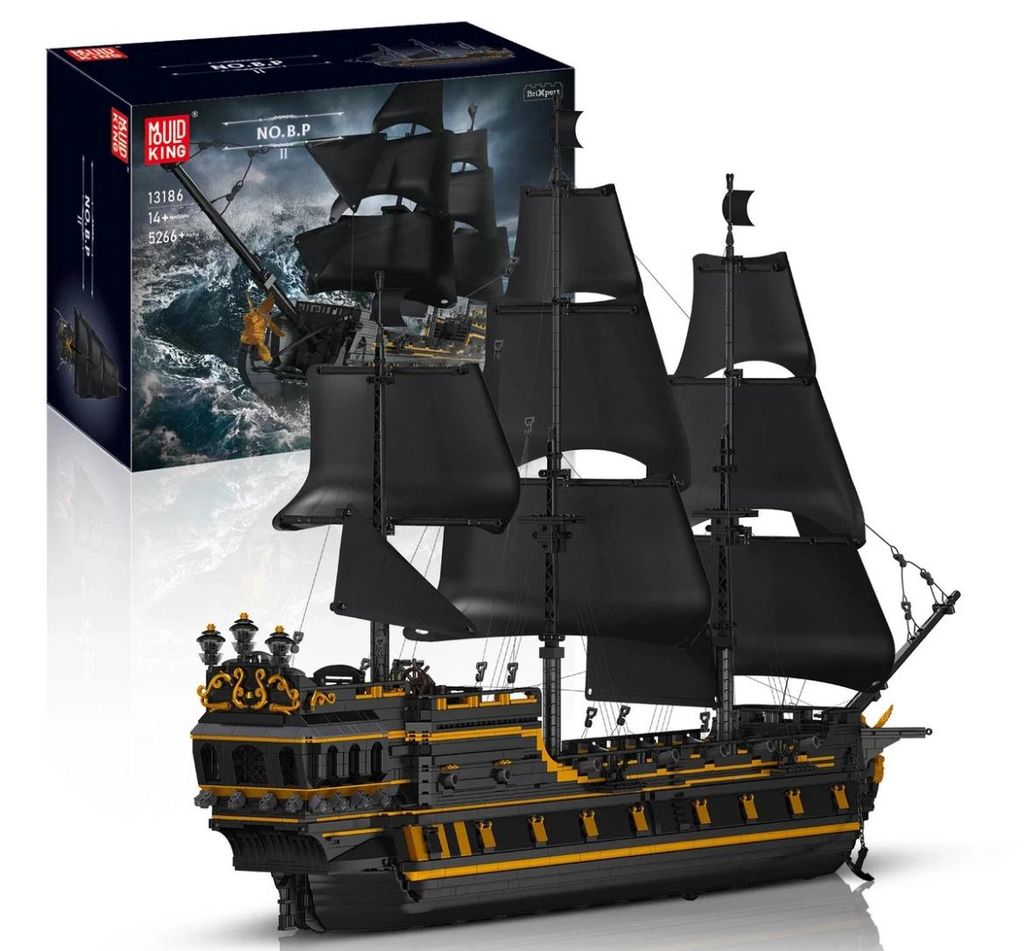 Mould King 13186 Piratenschiff XXL Klemmbausteine 5266 Teile Black Pearl Modellschiff Baukasten Sammlermodell
