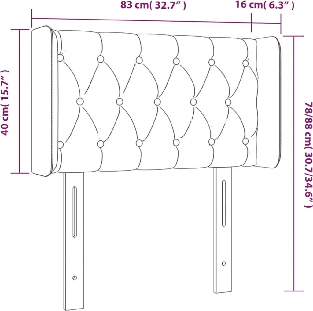 Tête de lit rose en velours avec LED intégrées 83x16 cm design luxe - 6