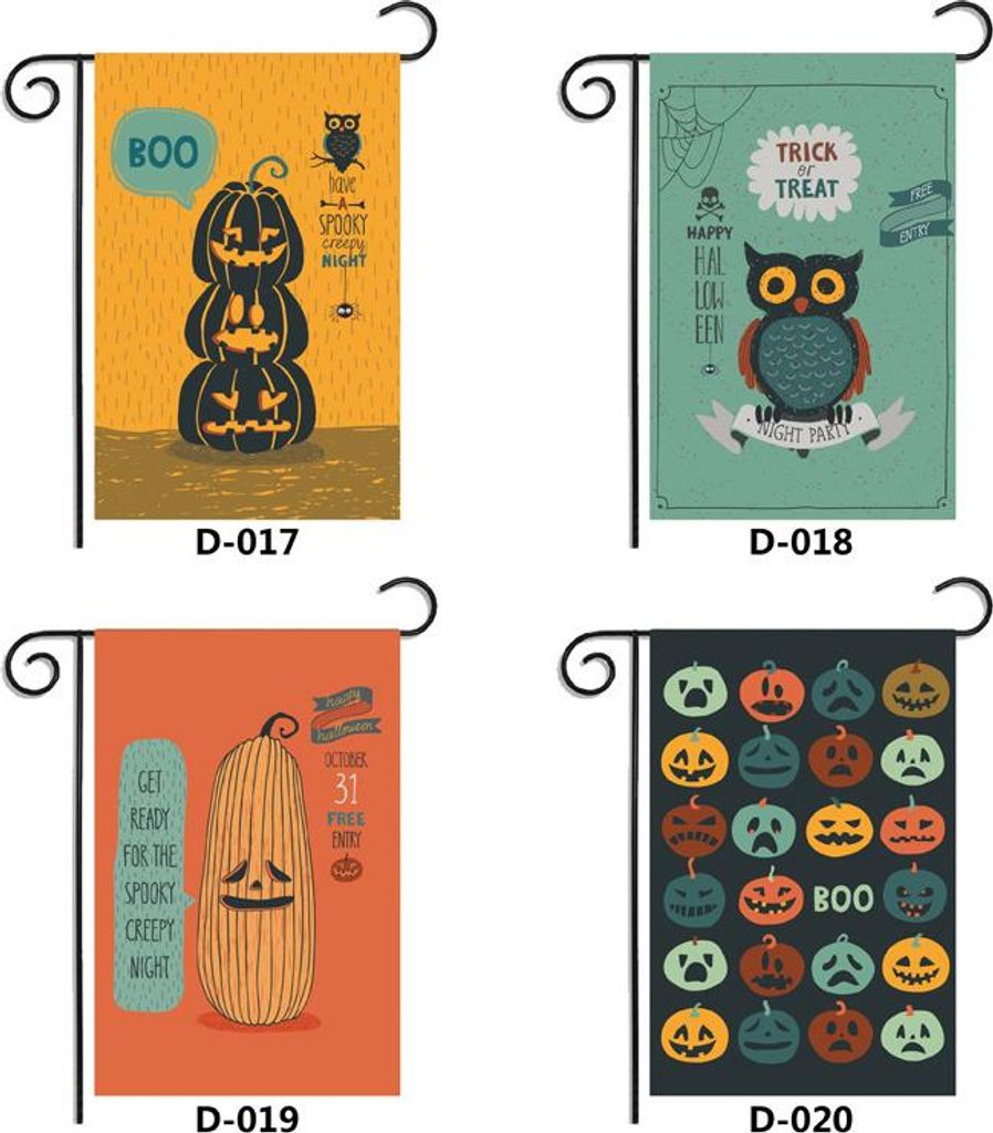 4 Stück Halloween-Willkommens-Gartendekorationen, doppelseitige Spukhaus-Flaggen, Halloween-Dekorationen für den Außenbereich