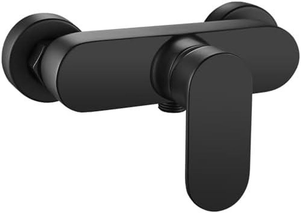 Einhebelmischer Duscharmatur Schwarz, Aufputz Brausearmatur, Wandmontage Mischbatterie für Dusche, Einhand-Brausebatterie, Größe G 1/2