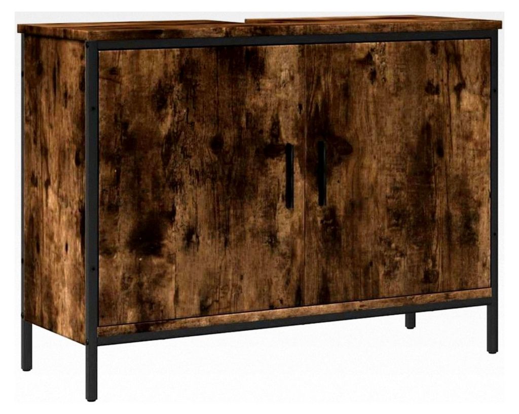 Waschbeckenunterschrank Räuchereiche 80x30x60 cm Holzwerkstoff