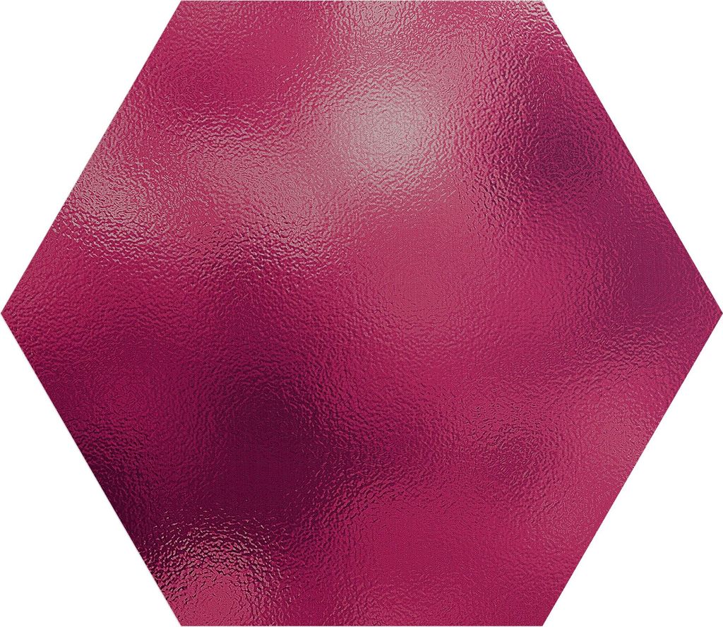 DEQORI Fototapete Sechseck 90x78 cm 'Glanzoptik in Magenta' Wand Tapete Leinwand Sticker
