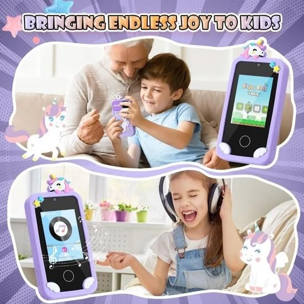 Smartphone pour enfants avec double caméra et carte TF 32 Go incluse