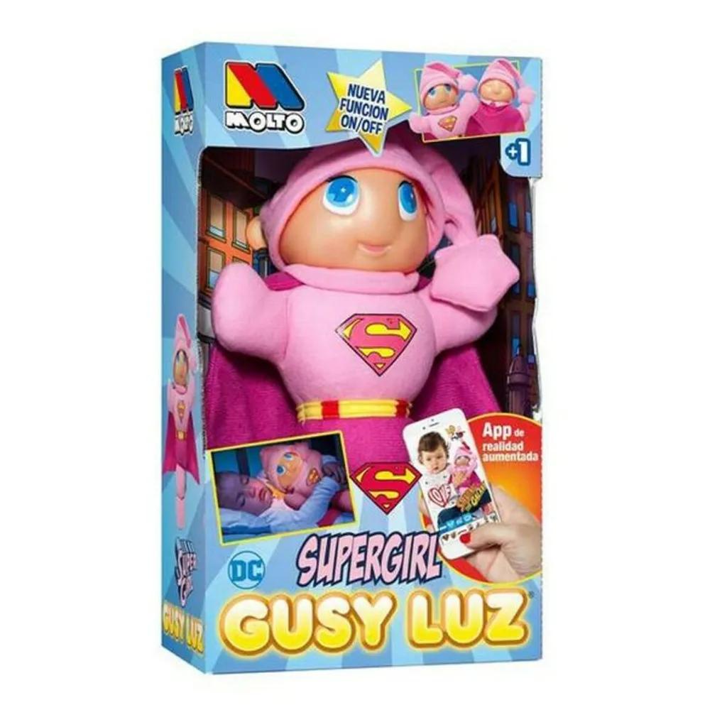 Doudou veilleuse SuperGirl Gusy Luz Moltó 28 cm contre la peur du noir