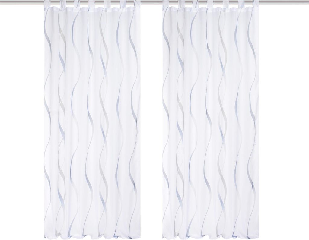 HOME WOHNIDEEN Schlaufenschal 2Er Set 245 x 140 cm 2x Fertigschal inkl. 1x Bügelband Blau