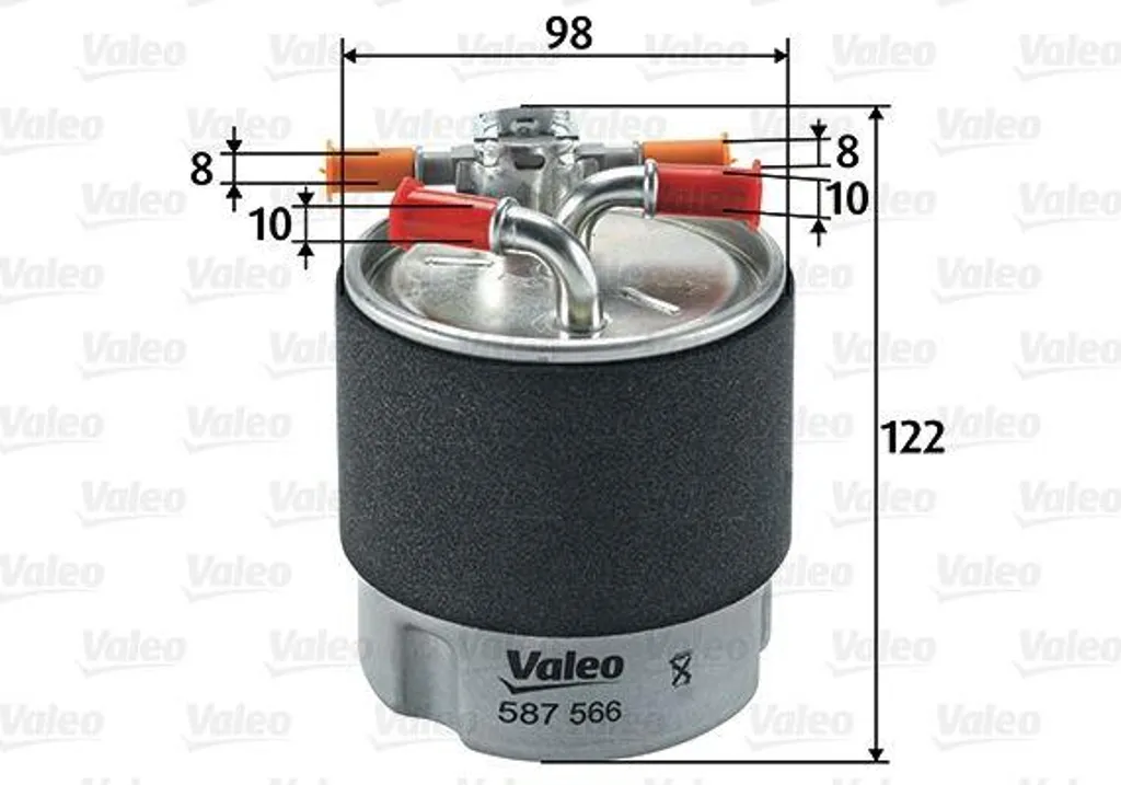 Filtre à carburant Valeo 587566 compatible avec OE 16400JD50A Nissan