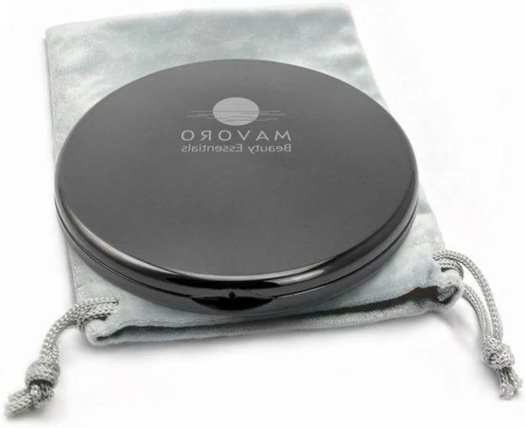 Miroir grossissant x10 noir de voyage pliable pour épilation précise
