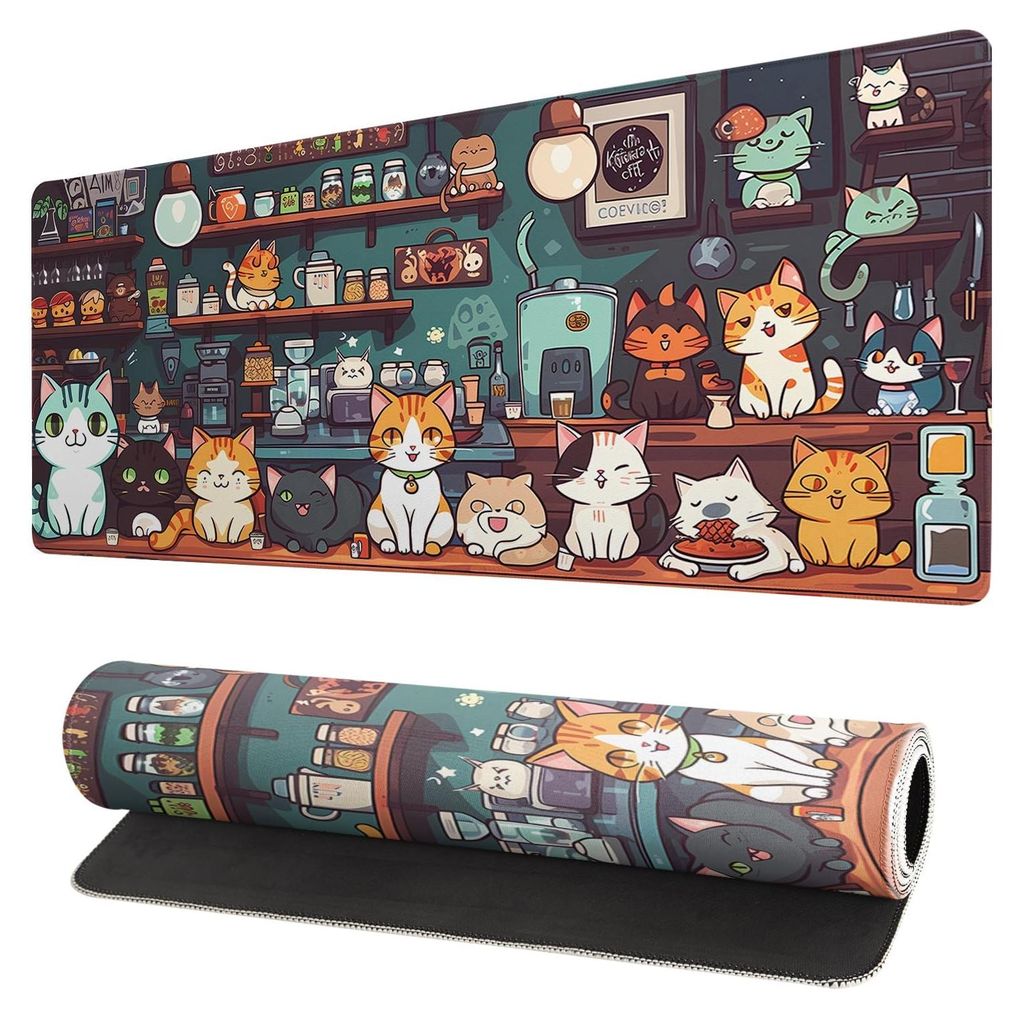 Großes XXL-Gaming-Mauspad – 900 x 400 mm – Gaming-Mauspad mit vernähten Kanten – Geeignet fürs Büro – Büroaccessoire, rutschfeste Unte...