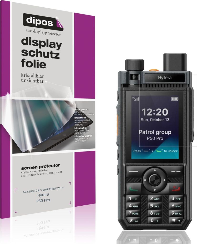 4x Schutzfolie für Hytera P50 Pro klar Displayschutzfolie Folie Display Schutz dipos