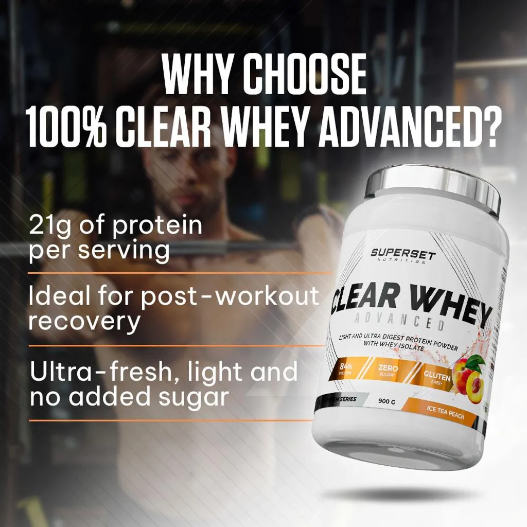 Isolat de Whey Clear Pêche 900g Boisson Isolat de Protéine Légère