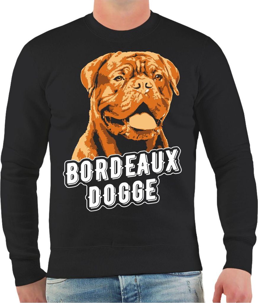 Herren Sweatshirt Bordeaux Dogge Porträt