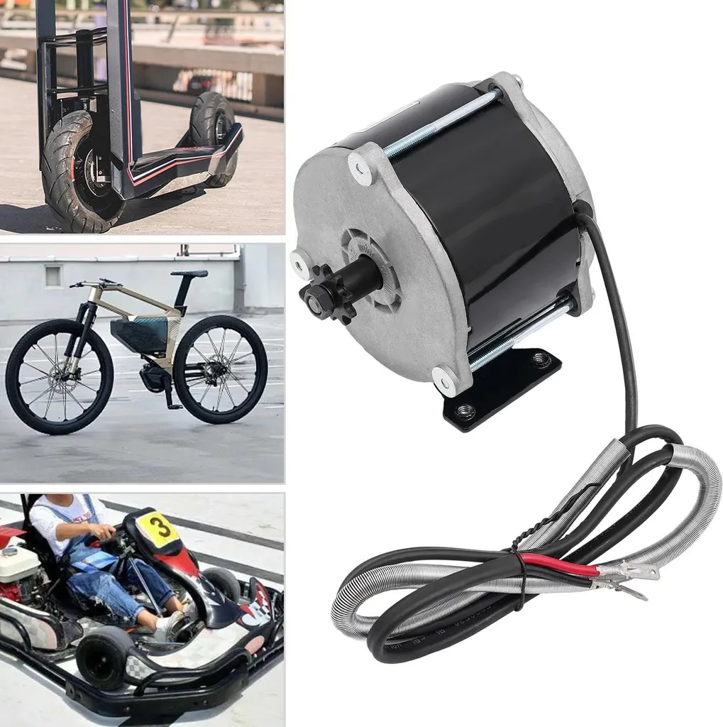 Moteur électrique 12V 500W Couple Élevé avec Poulie de Transmission