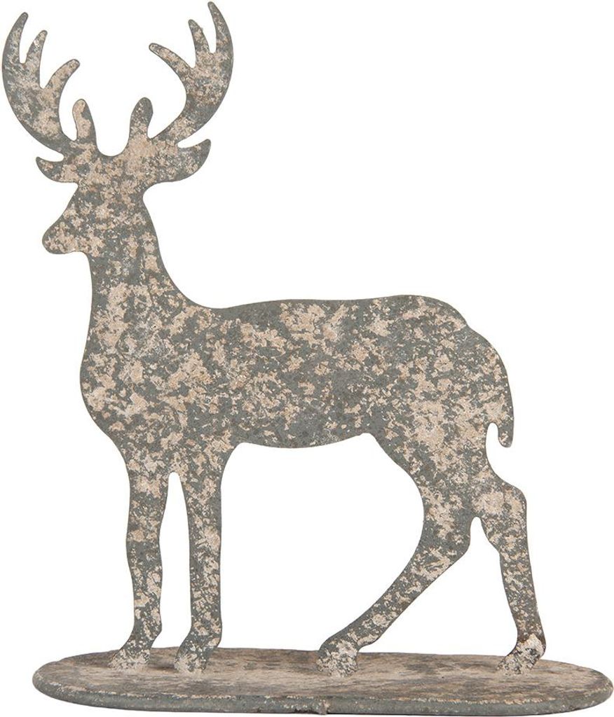 Clayre & Eef Dekorationsfigur Rentier 17x8x18 cm Grau Metall