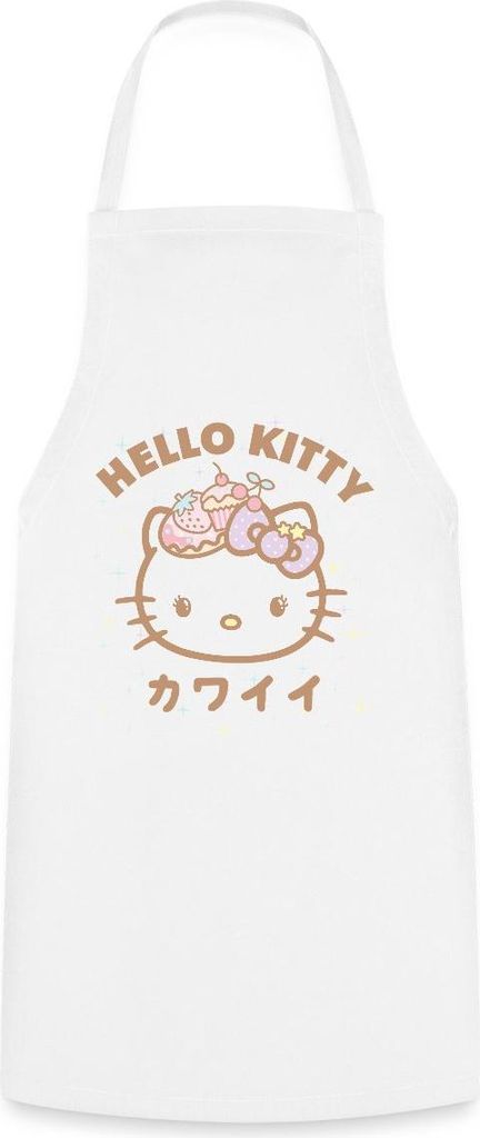 Spreadshirt Hello Kitty Kawaii Stil Kochschürze, One size, Weiß