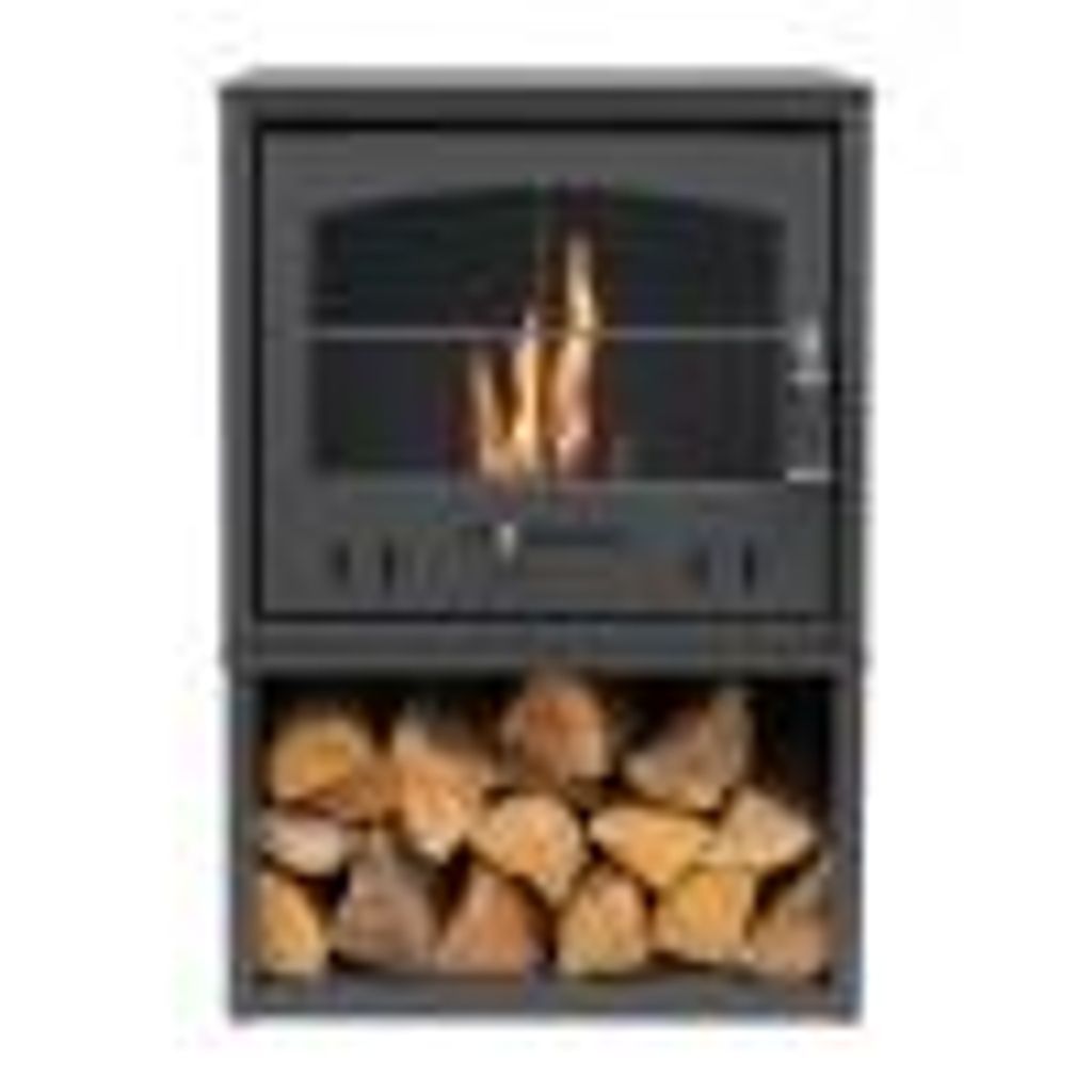 ÖKO S4 Bioethanol-Kamin Anthrazitgrau freistehend 3 kW, 77,5 x 53 x 36 cm, Ethanolkamin ohne Schornstein