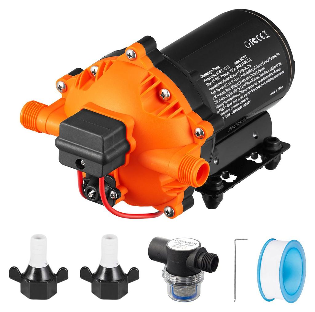 Pompa membranowa SucceBuy 12 V DC, przepływ 5,5 GPM, Zdjęcie produktu 