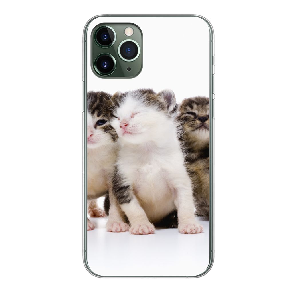 MuchoWow Handyhülle Schutzhülle Hülle für iPhone 11 Pro Katze - Haustiere - Fell - Porträt Silikon Softcase Handy Hülle - Handy