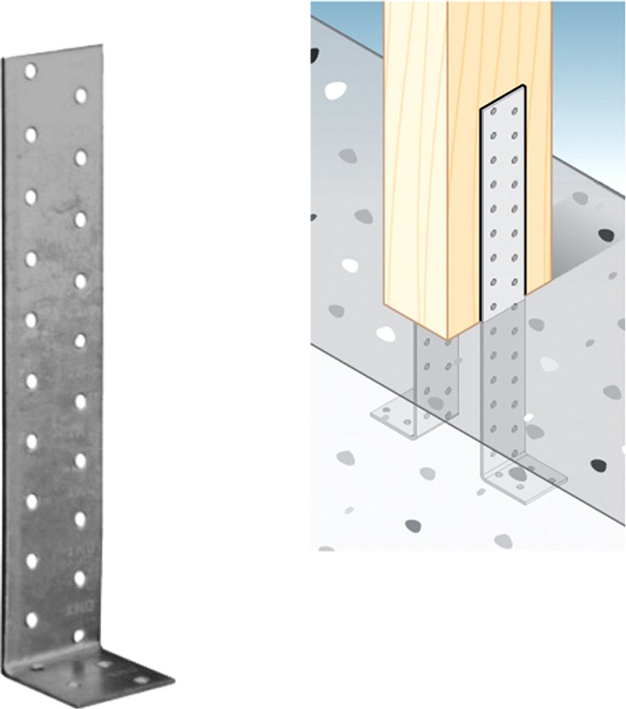 Flachstahl-Betonanker 300 x 40 x 40 mm Lochplattenwinkel Produktbild 