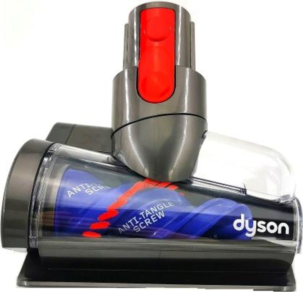 A close-up studio shot of a Dyson vacuum cleaner attachment.