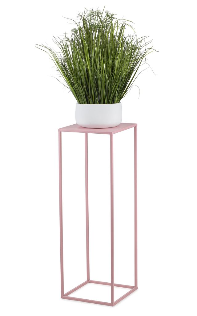 HowHomely Modern Pflanzenständer, Blumenhocker aus Metall Rosa 70 cm Höhe - Blumenständer für das Haus