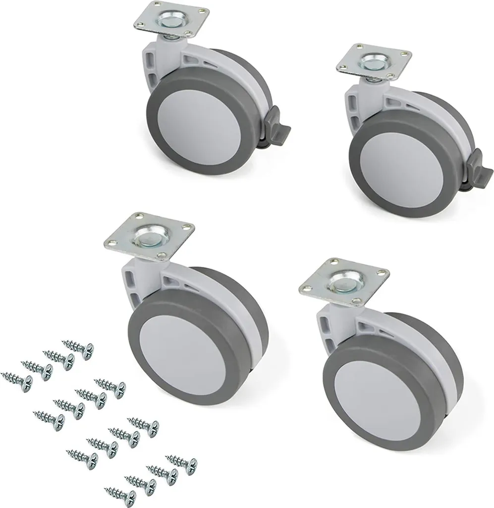 Roulettes 80 mm anti-rayures pour protéger vos sols et meubles - Pack 4