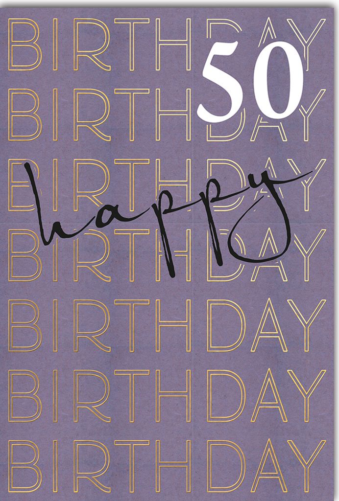 50. Geburtstag - A4 - Glückwunschkarte im Format 20,5 x 29,5 cm - Happ