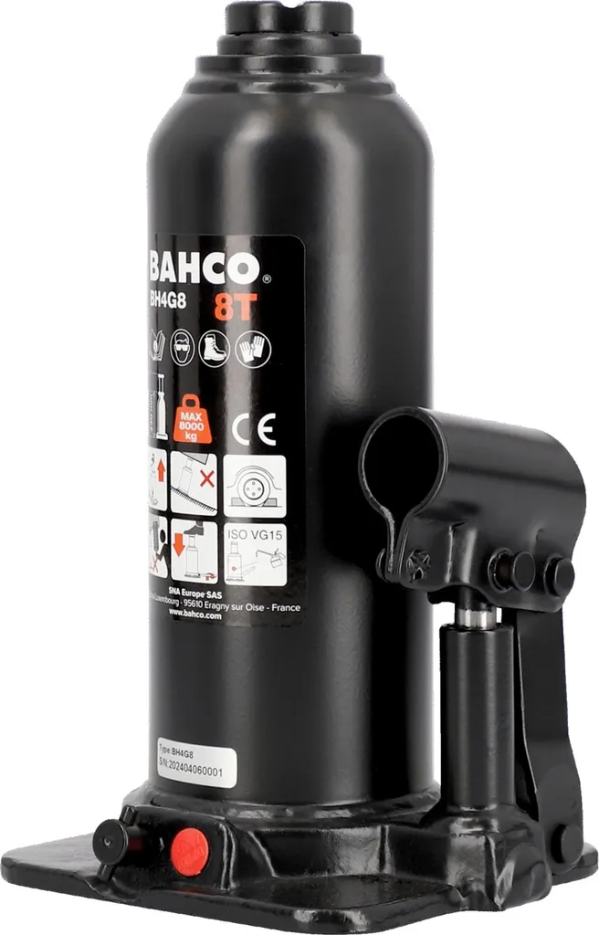 Cric Idraulico a Bottiglia 8 Ton - 460mm Corsa - Alta Efficienza Meccanica