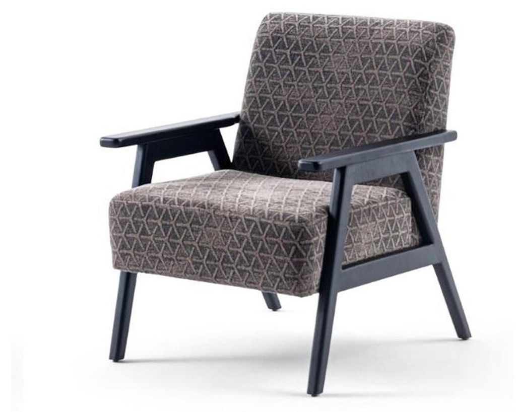 Wohnzimmer Sessel Einsitzer 1 Sitzer Stoffsessel Grau Klassischе Neu