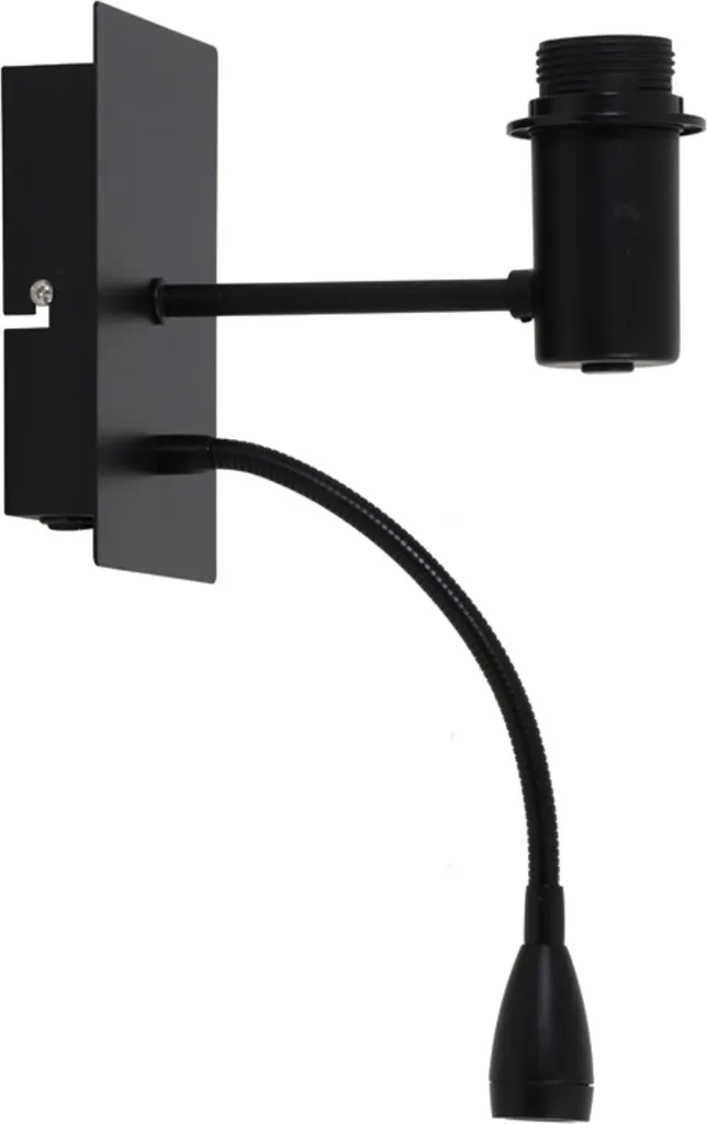 Luminaire Regina en métal noir avec douille LED E27 pour mur intérieur