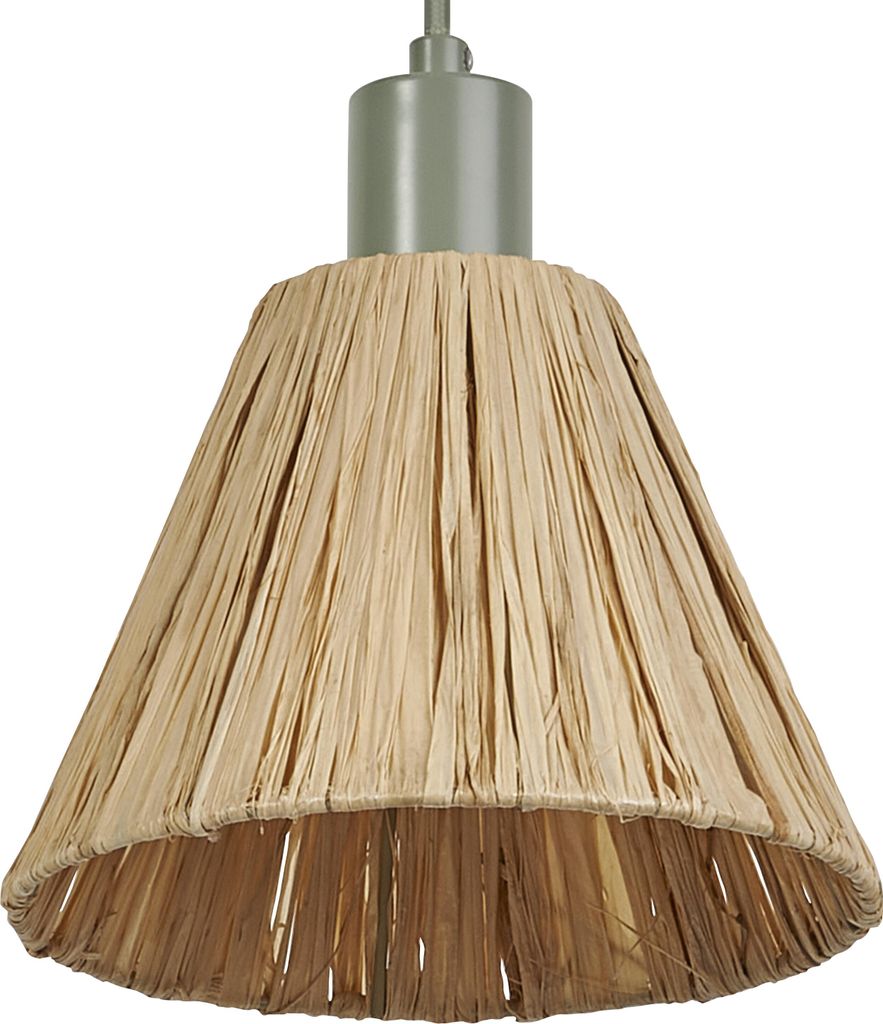 OSRAM Pendelleuchte Decor Raffia grün-braun aus Bast und Metall, E27, 200 mm Durchmesser, Leuchtenschirm aus recyceltem Material, nachhaltig durch...