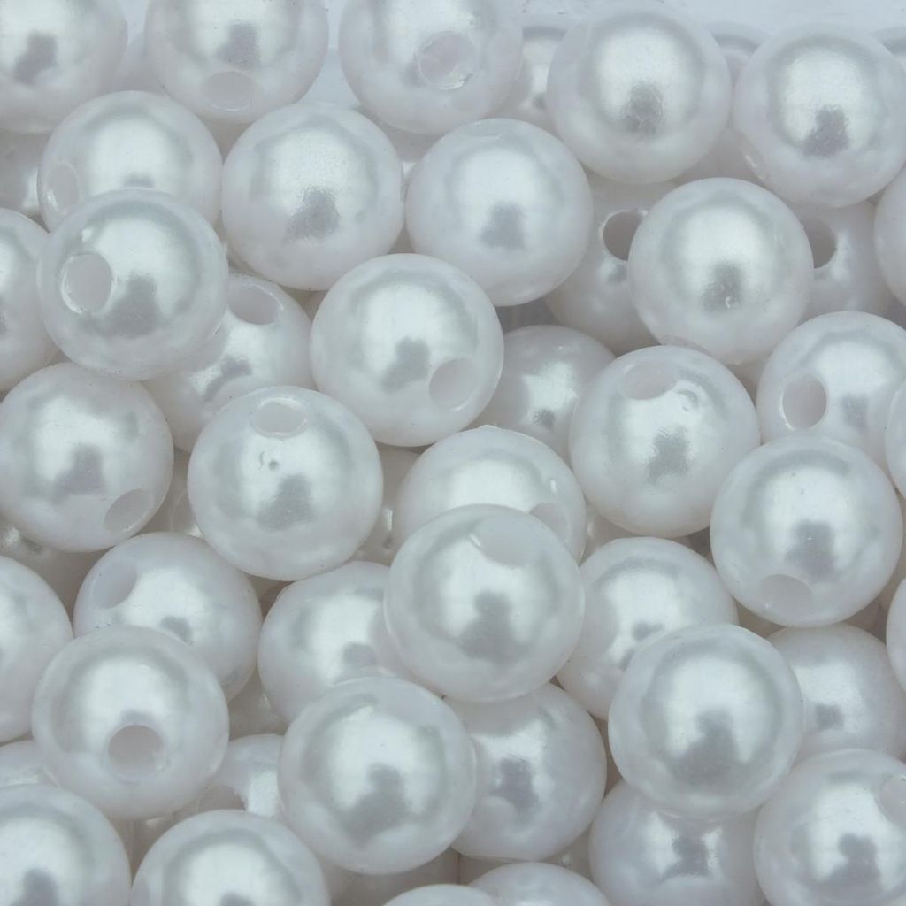 Perlen - Kunstperlen - Wachsperlen Ø 20mm / 12 St. / Farbe: Weiß