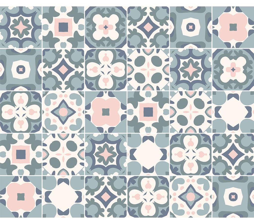 Selbstklebende Fliesenaufkleber für Küche und Bad – 30 Hernano Azulejos Fliesenaufkleber – 30 Aufkleber 10 x 10 cm