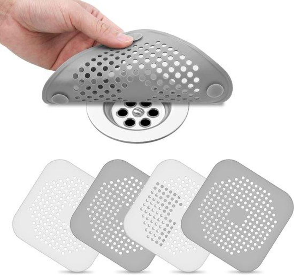 Silikonische Dusabflussfilter - 4 Stück - Anti-Verschleißfilter für Haar und Schmutz für Dusenabfluss