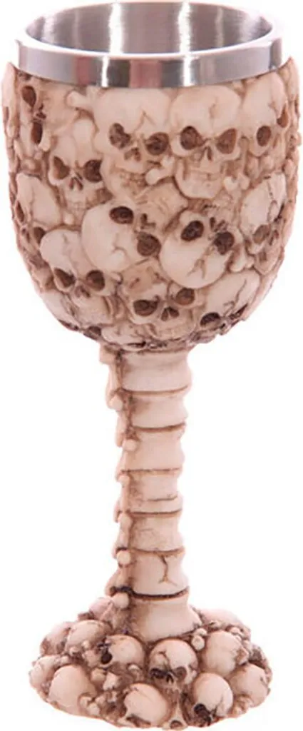 Coupe Décorative Gothique Crâne et Vertèbres pour Déco de Table Médiévale - 3