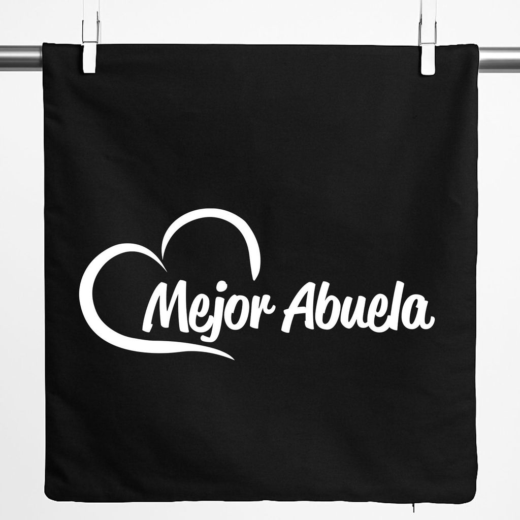 Huuraa Kissenbezug Mejor Abuela Corazón 40x40cm Black Baumwolle Dekokissenbezug Geschenkidee