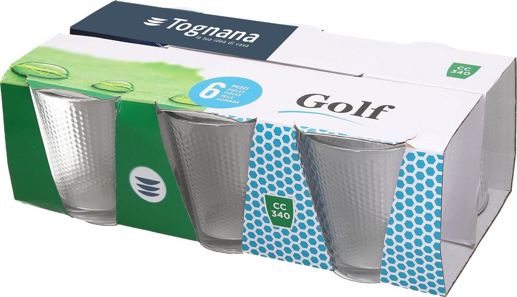 Tognana 6er-Set Gläser 340ml GOLF TRASPARENTE