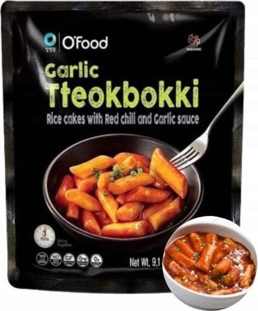 Tteokbokki Garlic koreańskie kluski ryżowe z czosnkiem 260g Zdjęcie produktu 