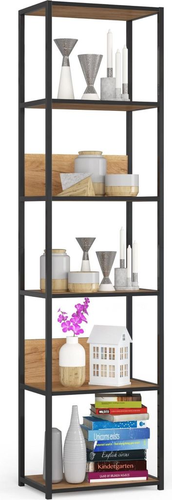 Akord Industrie-Regal Schwarz/Craft-Eiche 50X32X192 Cm Produktbild 