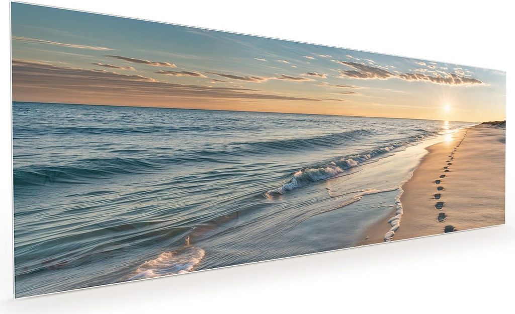 Küchenrückwand Spritzschutz Glas mit Motiv Strandspuren 40 x 40 cm