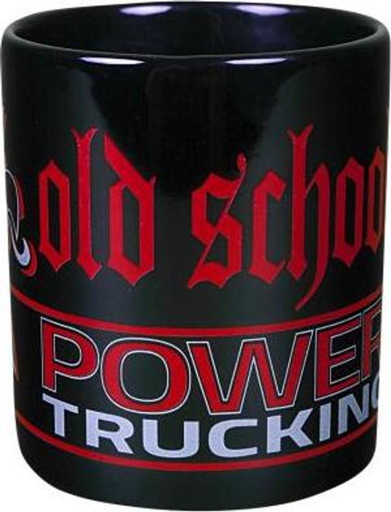 Kaffeetasse mit Print Trucker old school power trucking 57315 schwarz