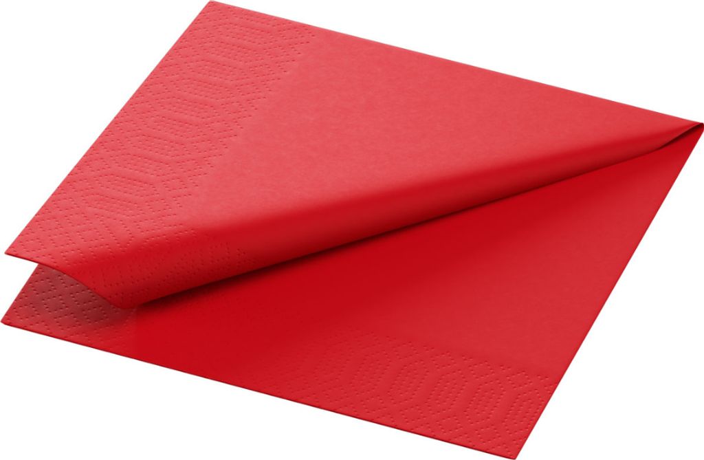 8x Tissue-Serviette 24 x 24 cm Rot 3-lagig | Packung (250 Stück)
