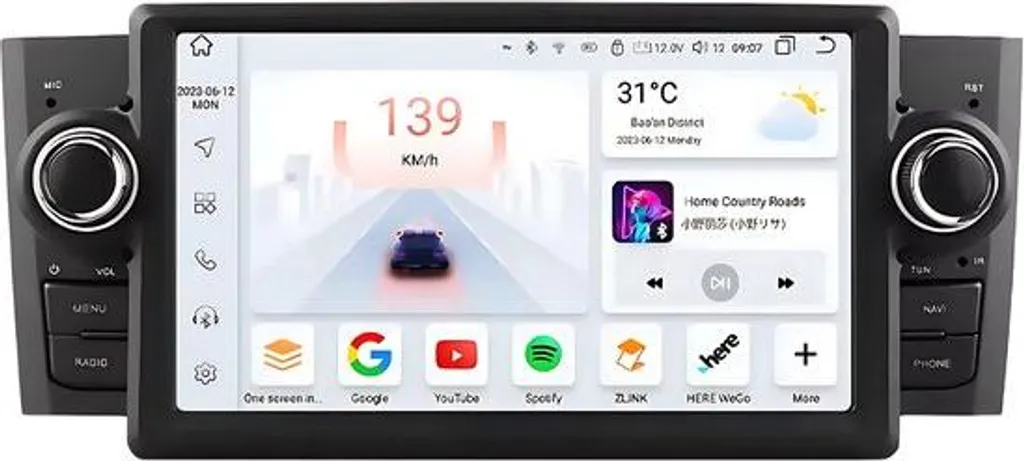 Autoradio Bluetooth 4Go RAM avec CarPlay sans fil pour FIAT 2007-2012