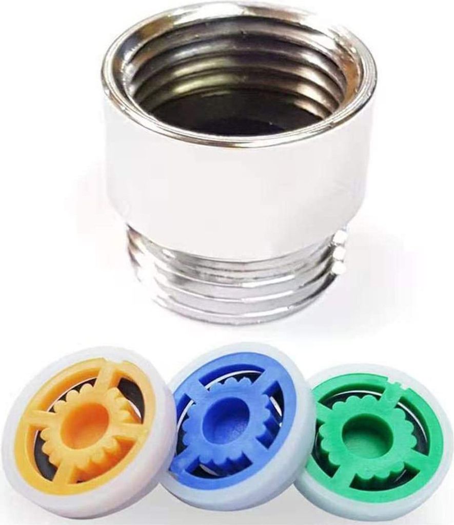 INF Wasserspareinsätze für Duschkopf 3er-Pack mit Adapter Mehrfarbig
