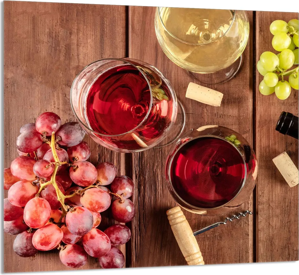 Schienale Cucina Vetro 65x60 Decorazione Vino - Protezione Parete