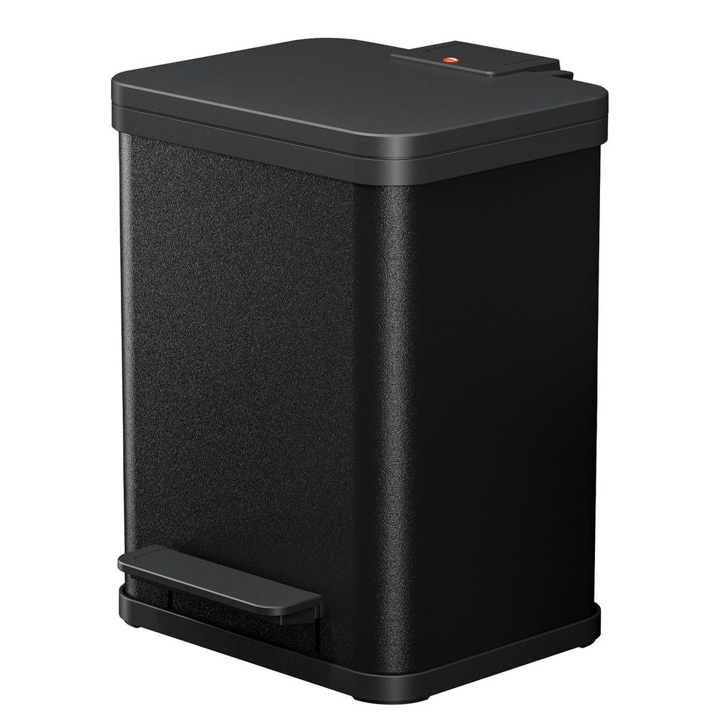 Hailo Öko uno Plus M Tret-Mülleimer - freistehender 17 Liter Abfallsammler aus Stahlblech für die Küche - Küchenabfalleimer mit soft close Dec...