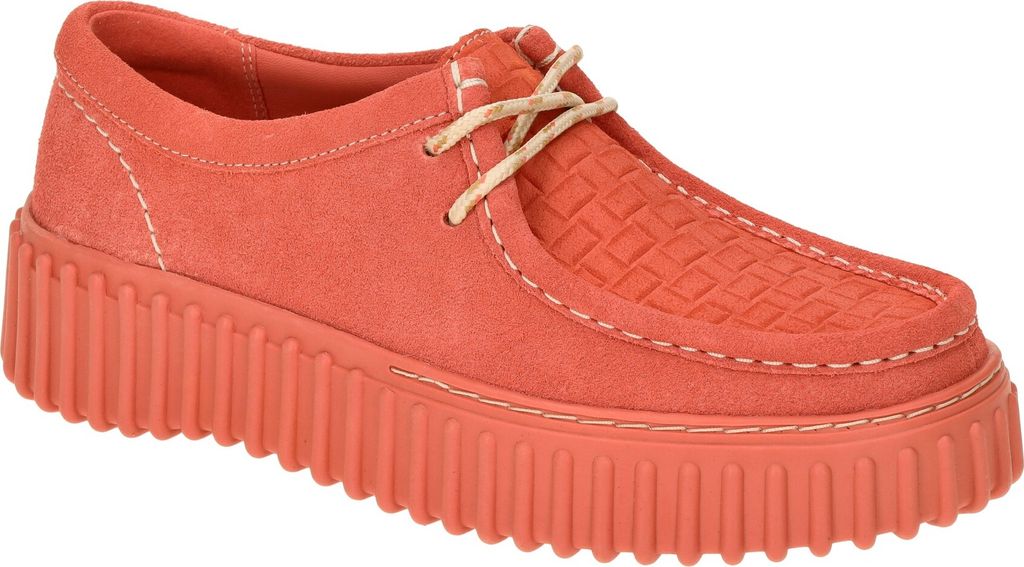 Clarks TORHILL BEE Damenschuhe - bequeme Schnür- Halbschuhe rot Elegant NEU