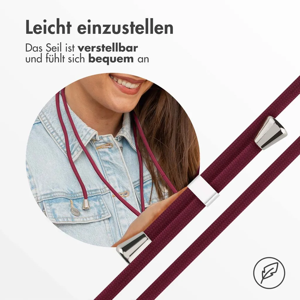 Cover Samsung S22 imoshion con Strap - Rosso Scuro Elegante - 4